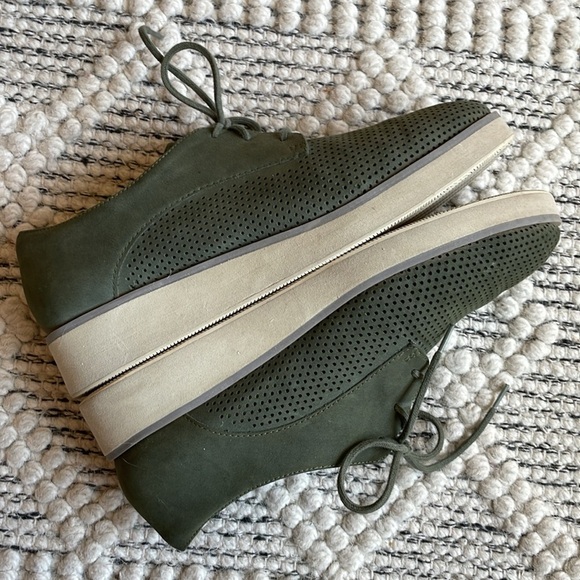 SOFTWALK Shoes Lace Up Oxford Flats Leather Sage Green Women’s Sz: 7.5 - Picture 4 of 11
